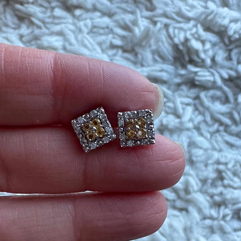Sterling Silver Square Studs